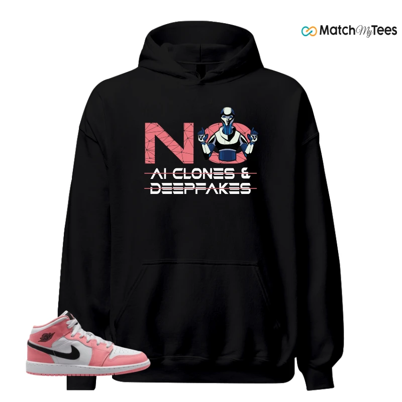NIKE AIR JORDAN 1 MID GS PINK GAZE WHITE SNEAKER Matching Tees hoodie