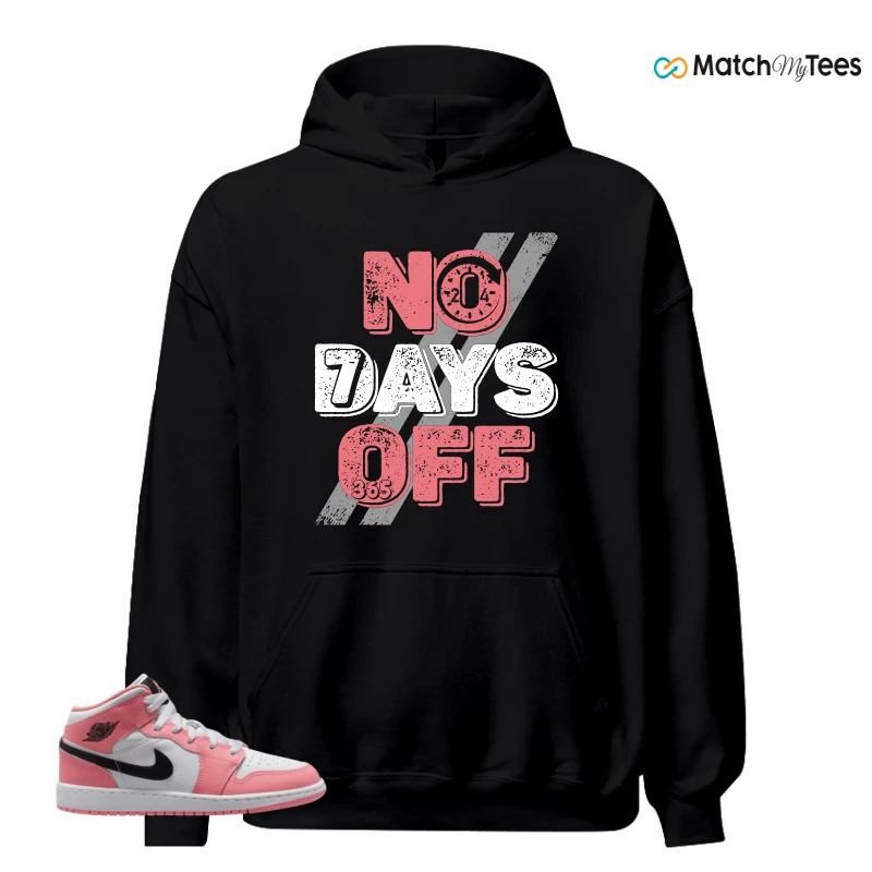 NIKE AIR JORDAN 1 MID GS PINK GAZE WHITE SNEAKER Matching Tees hoodie