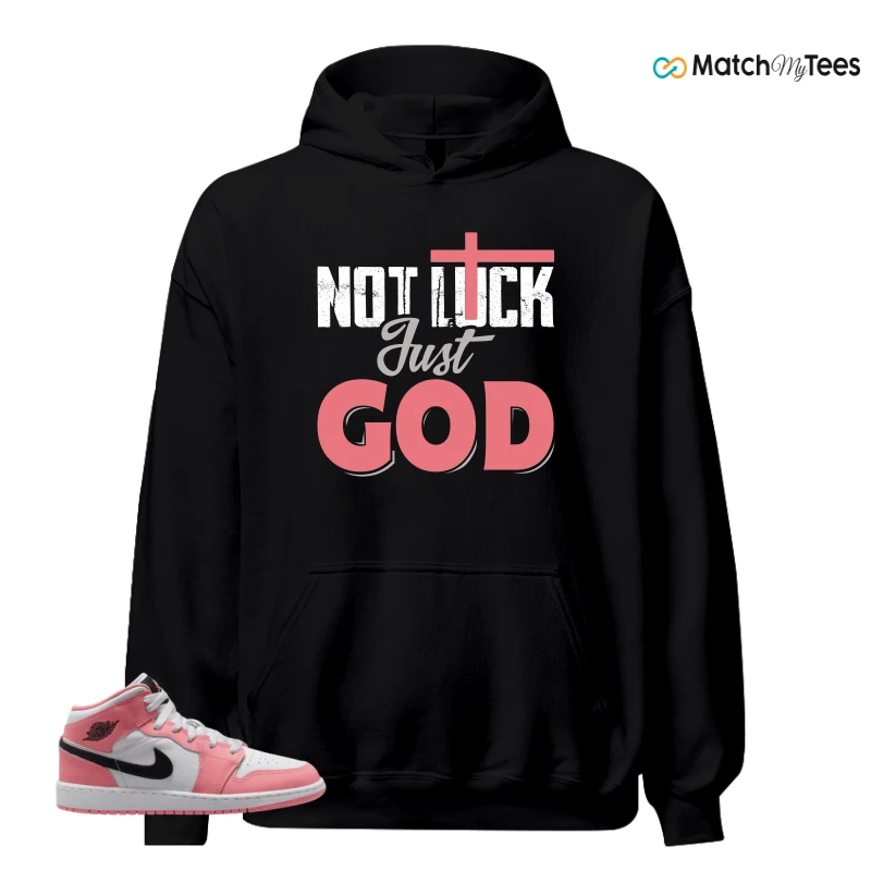 NIKE AIR JORDAN 1 MID GS PINK GAZE WHITE SNEAKER Matching Tees hoodie
