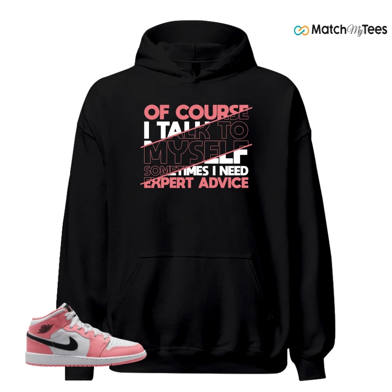 NIKE AIR JORDAN 1 MID GS PINK GAZE WHITE SNEAKER Matching Tees hoodie
