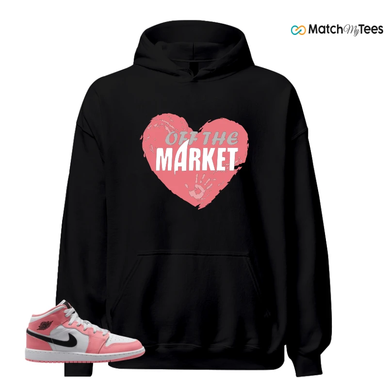 NIKE AIR JORDAN 1 MID GS PINK GAZE WHITE SNEAKER Matching Tees hoodie