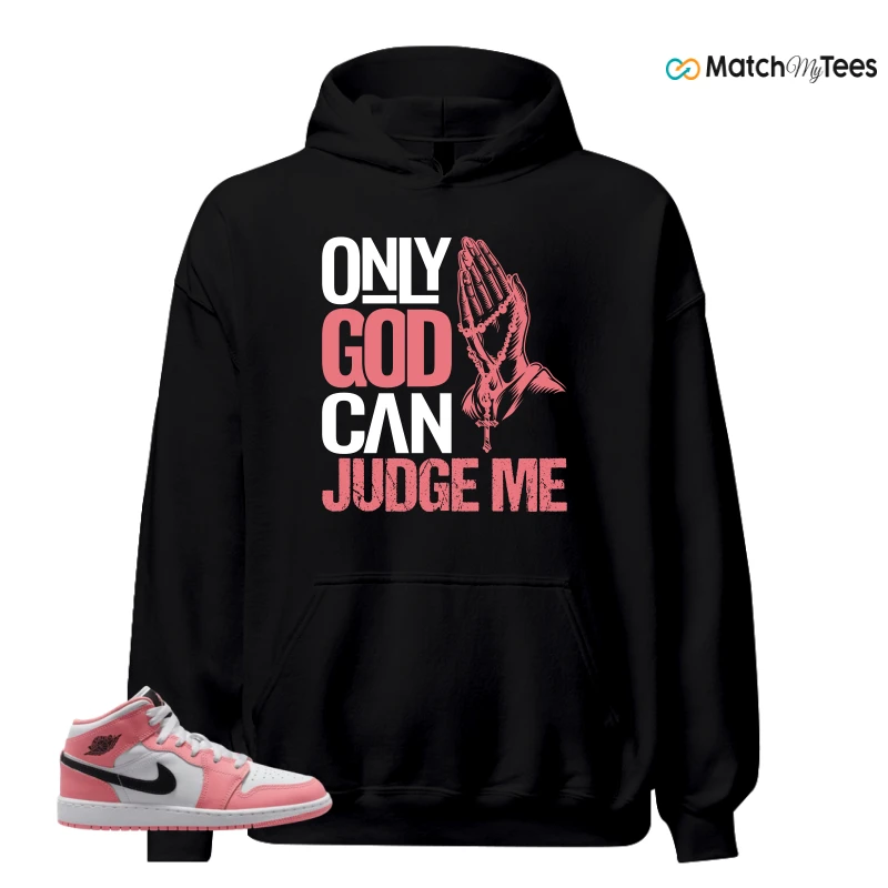 NIKE AIR JORDAN 1 MID GS PINK GAZE WHITE SNEAKER Matching Tees hoodie