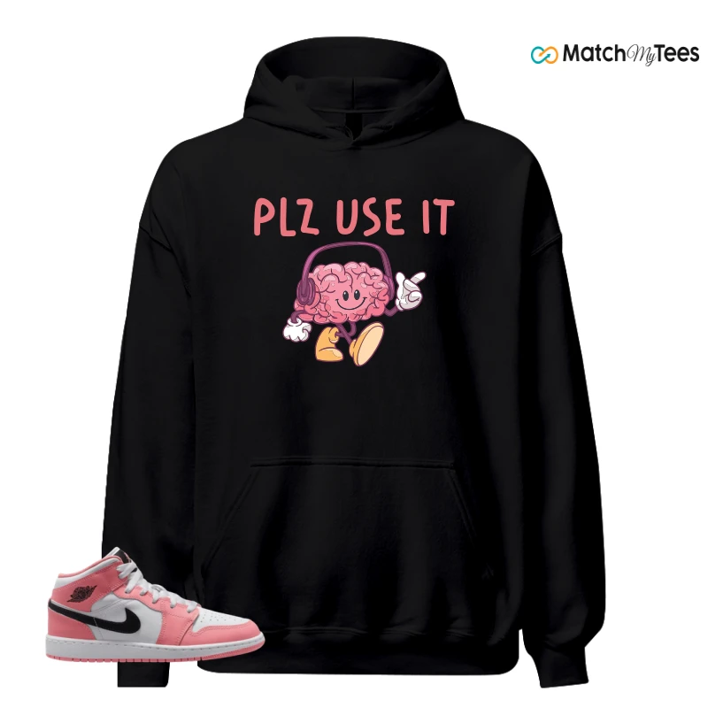 NIKE AIR JORDAN 1 MID GS PINK GAZE WHITE SNEAKER Matching Tees hoodie