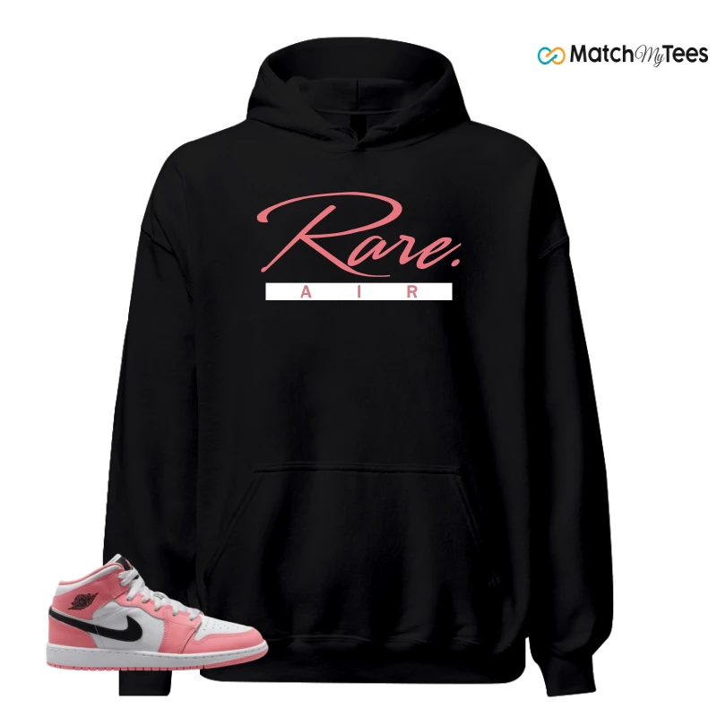 NIKE AIR JORDAN 1 MID GS PINK GAZE WHITE SNEAKER Matching Tees hoodie