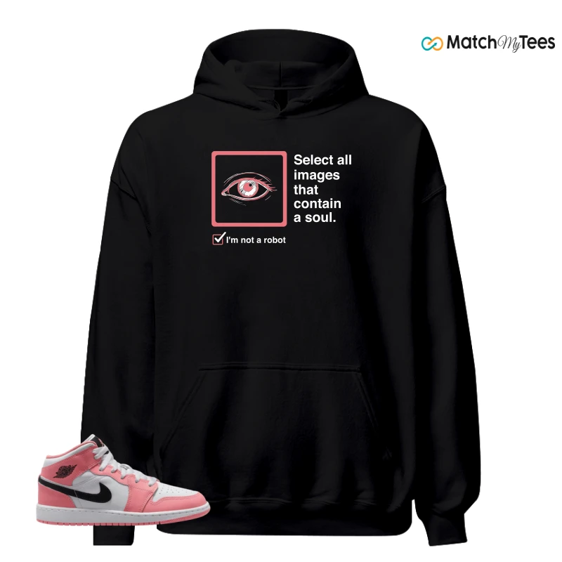 NIKE AIR JORDAN 1 MID GS PINK GAZE WHITE SNEAKER Matching Tees hoodie