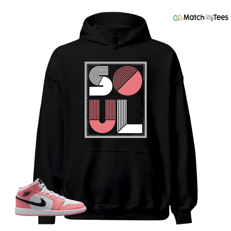 NIKE AIR JORDAN 1 MID GS PINK GAZE WHITE SNEAKER Matching Tees hoodie