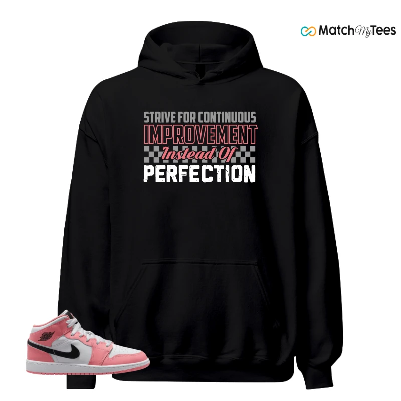 NIKE AIR JORDAN 1 MID GS PINK GAZE WHITE SNEAKER Matching Tees hoodie