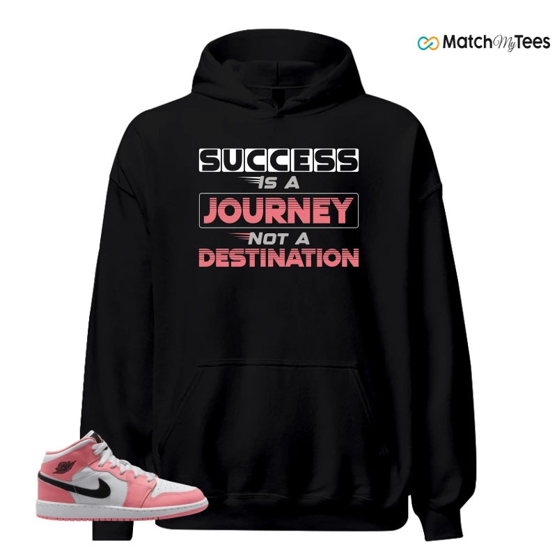 NIKE AIR JORDAN 1 MID GS PINK GAZE WHITE SNEAKER Matching Tees hoodie
