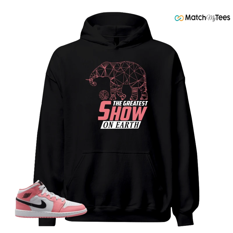 NIKE AIR JORDAN 1 MID GS PINK GAZE WHITE SNEAKER Matching Tees hoodie