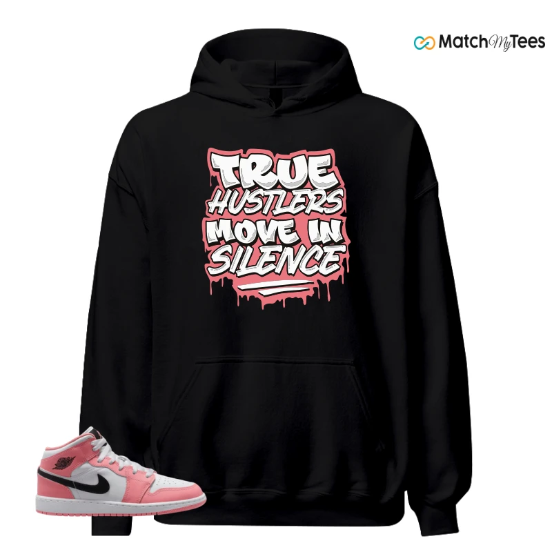 NIKE AIR JORDAN 1 MID GS PINK GAZE WHITE SNEAKER Matching Tees hoodie