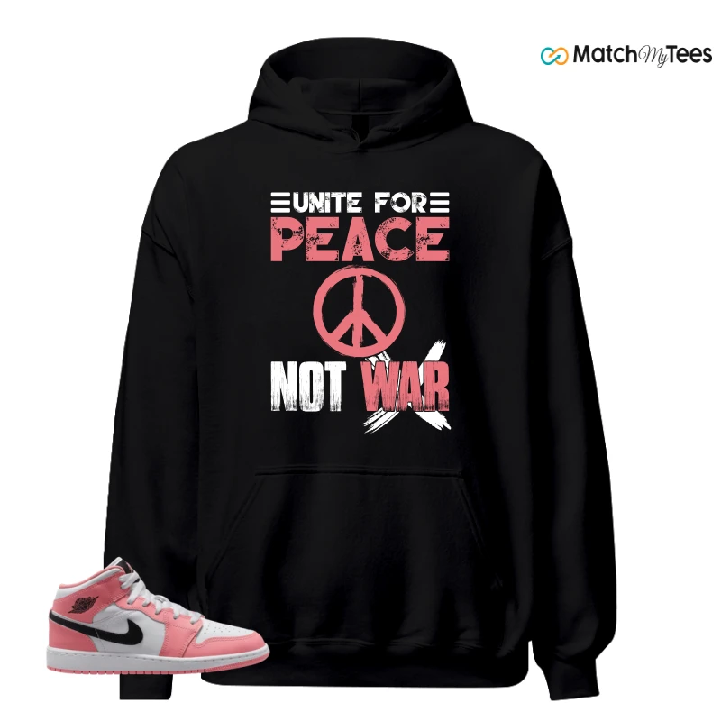NIKE AIR JORDAN 1 MID GS PINK GAZE WHITE SNEAKER Matching Tees hoodie