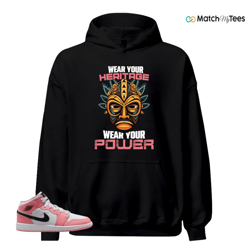 NIKE AIR JORDAN 1 MID GS PINK GAZE WHITE SNEAKER Matching Tees hoodie
