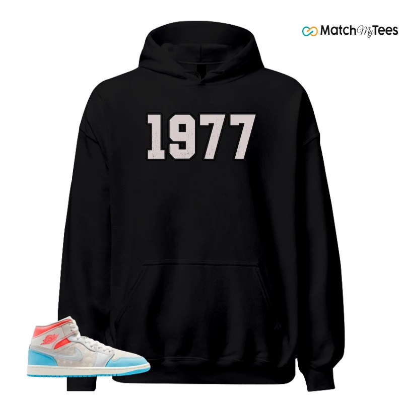 NIKE AIR JORDAN 1 MID SAIL HOT LAVA BLUE CHILL SNEAKER Matching Tees hoodie