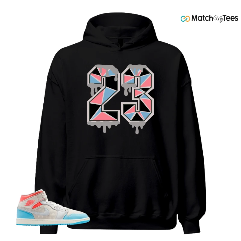 NIKE AIR JORDAN 1 MID SAIL HOT LAVA BLUE CHILL SNEAKER Matching Tees hoodie