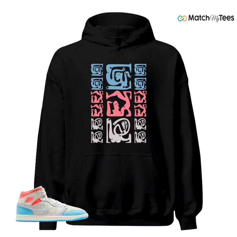 NIKE AIR JORDAN 1 MID SAIL HOT LAVA BLUE CHILL SNEAKER Matching Tees hoodie