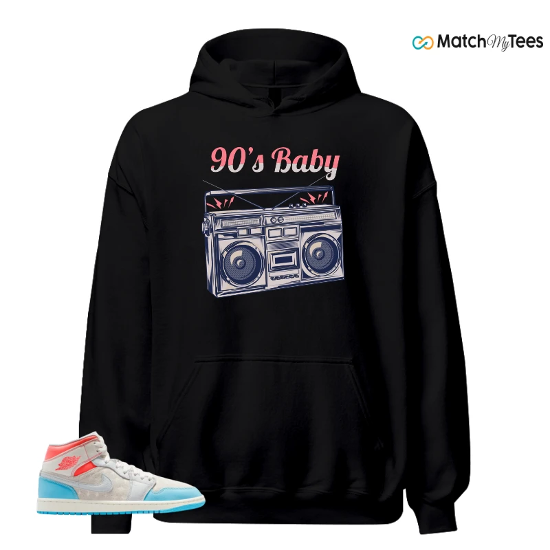 NIKE AIR JORDAN 1 MID SAIL HOT LAVA BLUE CHILL SNEAKER Matching Tees hoodie