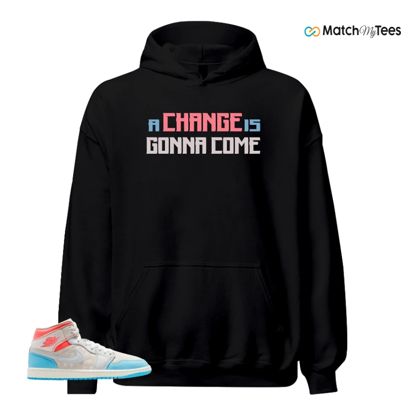 NIKE AIR JORDAN 1 MID SAIL HOT LAVA BLUE CHILL SNEAKER Matching Tees hoodie