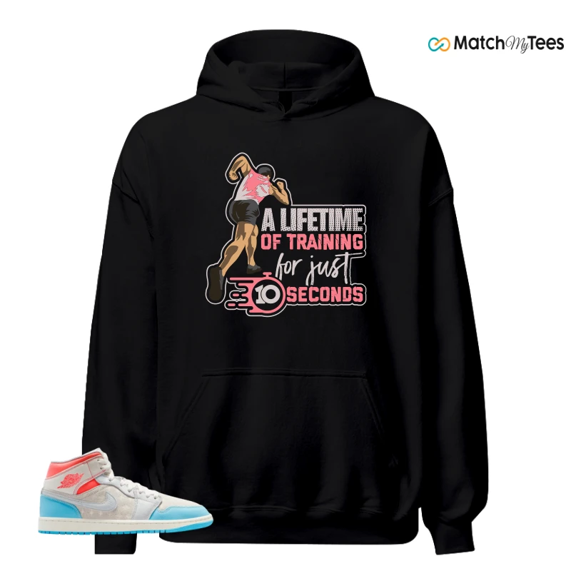 NIKE AIR JORDAN 1 MID SAIL HOT LAVA BLUE CHILL SNEAKER Matching Tees hoodie