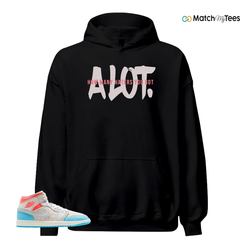 NIKE AIR JORDAN 1 MID SAIL HOT LAVA BLUE CHILL SNEAKER Matching Tees hoodie