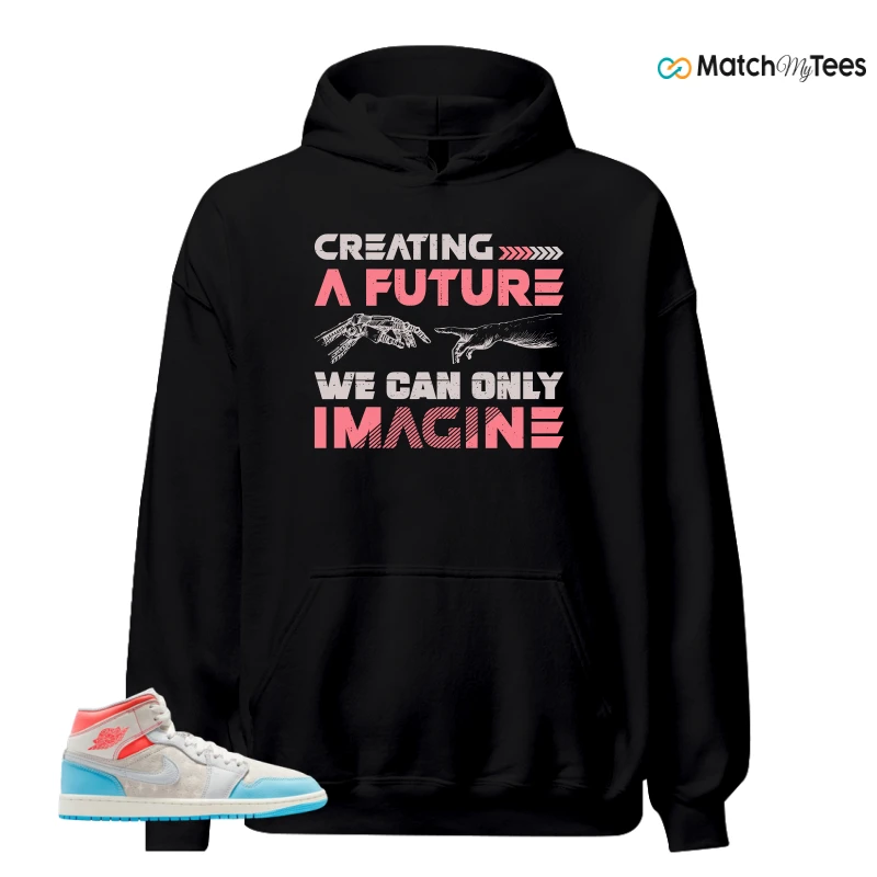 NIKE AIR JORDAN 1 MID SAIL HOT LAVA BLUE CHILL SNEAKER Matching Tees hoodie