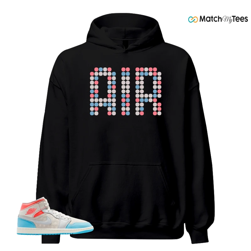 NIKE AIR JORDAN 1 MID SAIL HOT LAVA BLUE CHILL SNEAKER Matching Tees hoodie