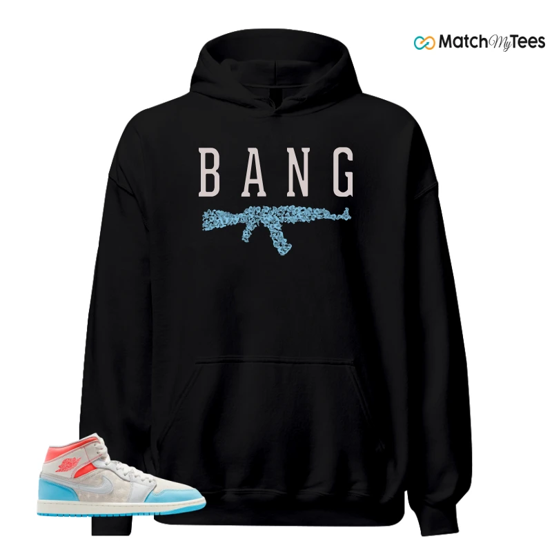 NIKE AIR JORDAN 1 MID SAIL HOT LAVA BLUE CHILL SNEAKER Matching Tees hoodie