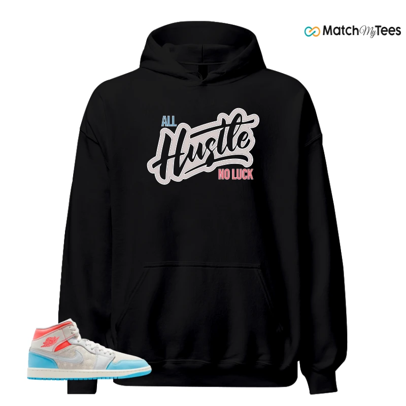 NIKE AIR JORDAN 1 MID SAIL HOT LAVA BLUE CHILL SNEAKER Matching Tees hoodie
