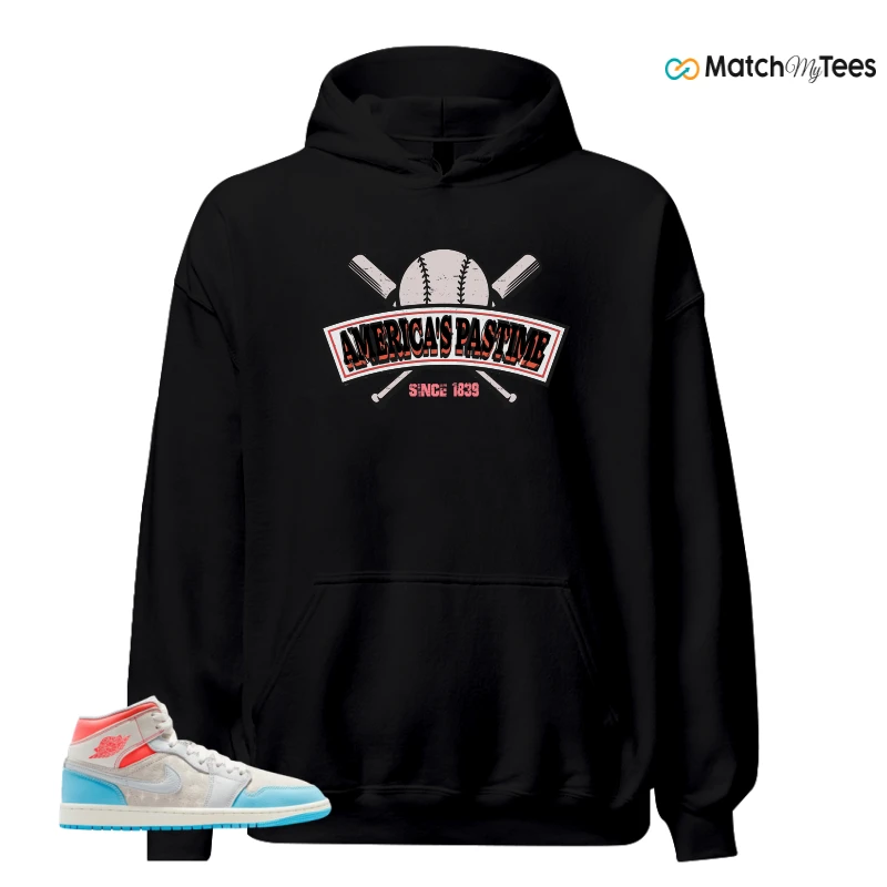 NIKE AIR JORDAN 1 MID SAIL HOT LAVA BLUE CHILL SNEAKER Matching Tees hoodie