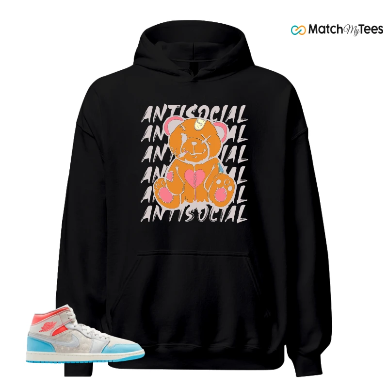 NIKE AIR JORDAN 1 MID SAIL HOT LAVA BLUE CHILL SNEAKER Matching Tees hoodie