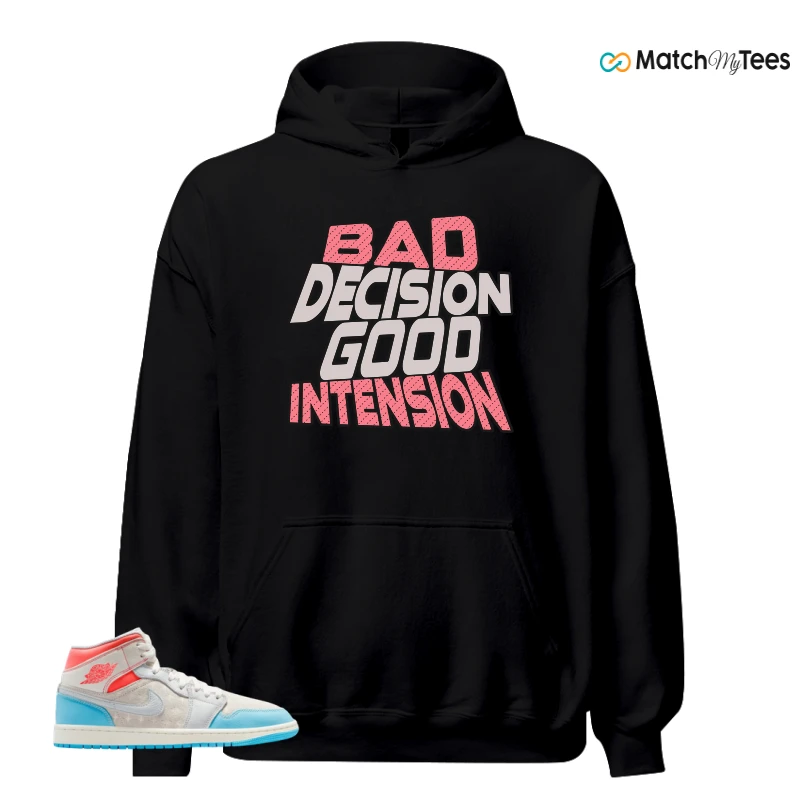 NIKE AIR JORDAN 1 MID SAIL HOT LAVA BLUE CHILL SNEAKER Matching Tees hoodie