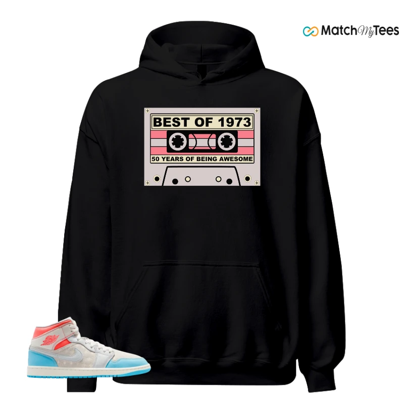 NIKE AIR JORDAN 1 MID SAIL HOT LAVA BLUE CHILL SNEAKER Matching Tees hoodie
