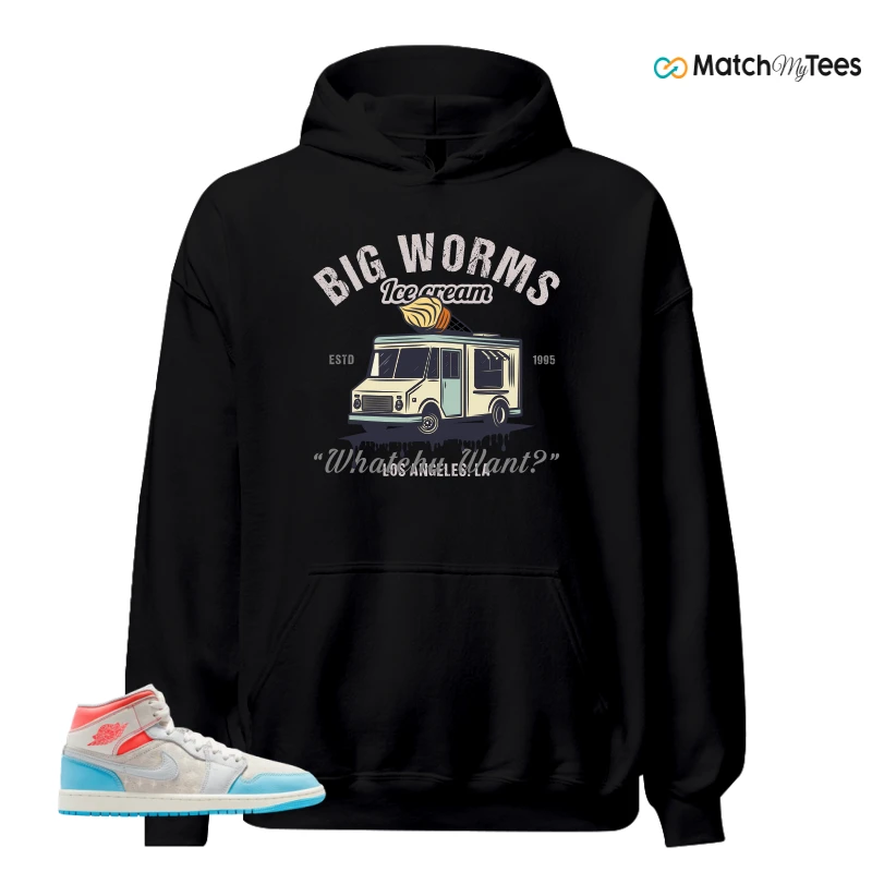 NIKE AIR JORDAN 1 MID SAIL HOT LAVA BLUE CHILL SNEAKER Matching Tees hoodie