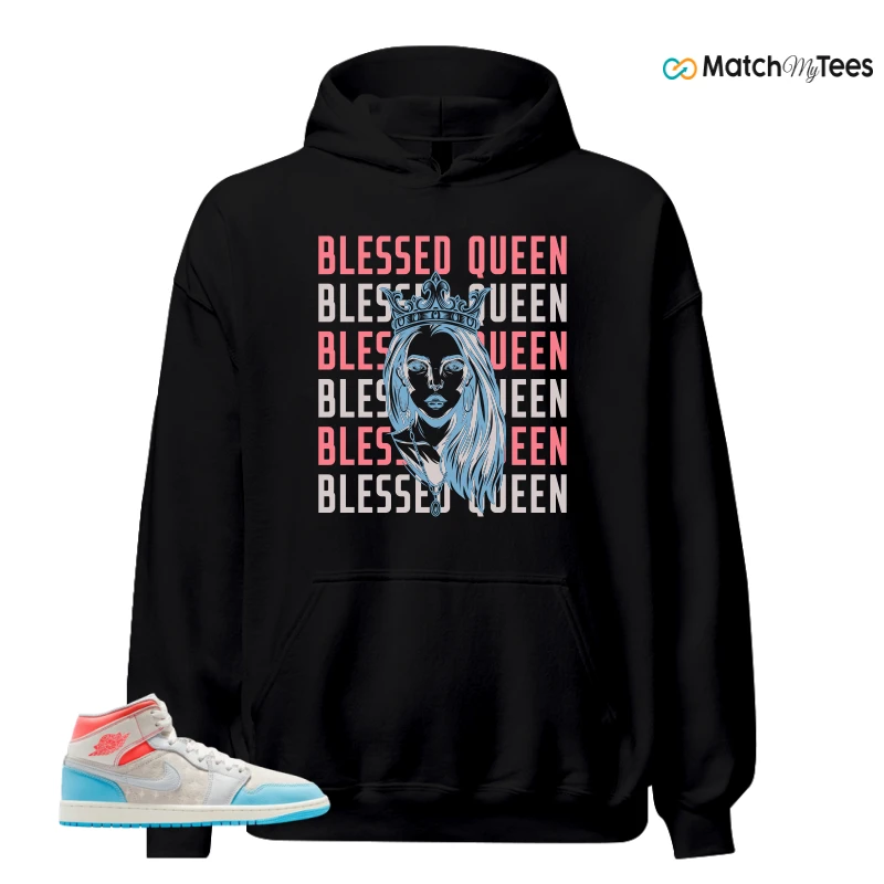 NIKE AIR JORDAN 1 MID SAIL HOT LAVA BLUE CHILL SNEAKER Matching Tees hoodie