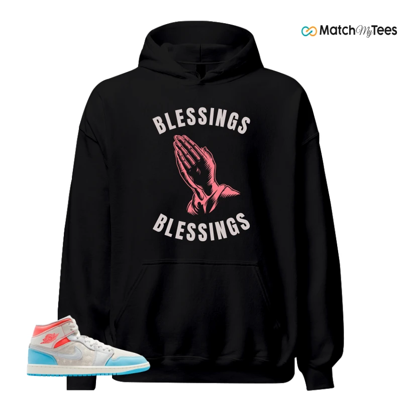 NIKE AIR JORDAN 1 MID SAIL HOT LAVA BLUE CHILL SNEAKER Matching Tees hoodie