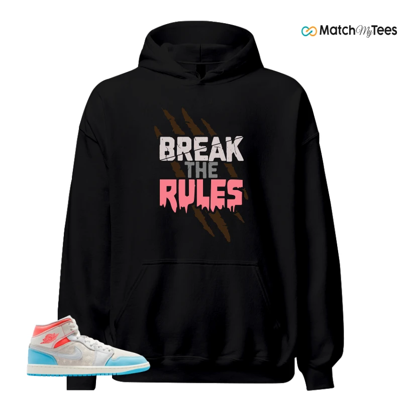 NIKE AIR JORDAN 1 MID SAIL HOT LAVA BLUE CHILL SNEAKER Matching Tees hoodie