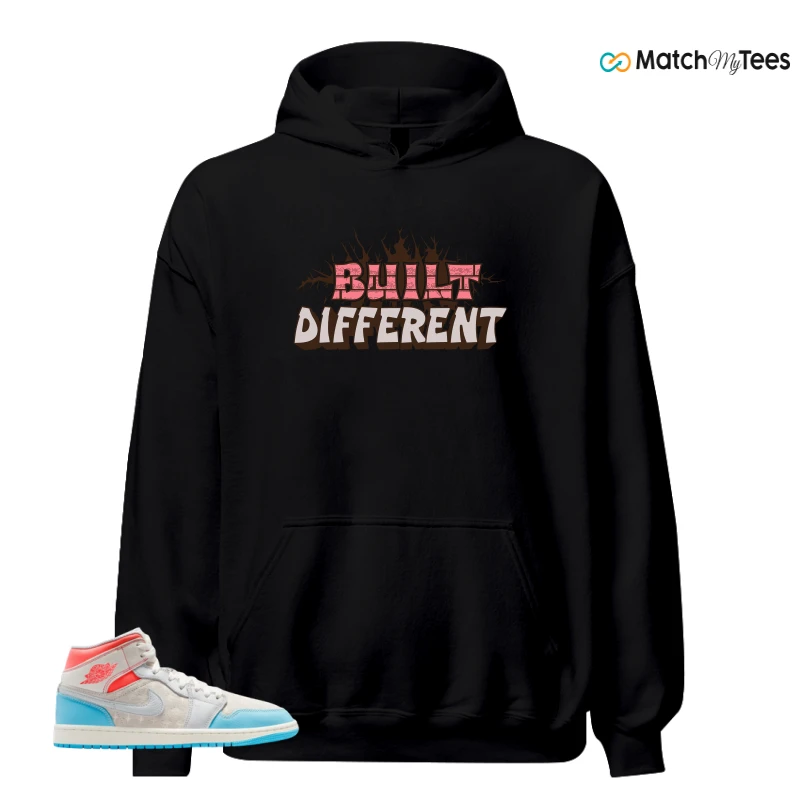 NIKE AIR JORDAN 1 MID SAIL HOT LAVA BLUE CHILL SNEAKER Matching Tees hoodie