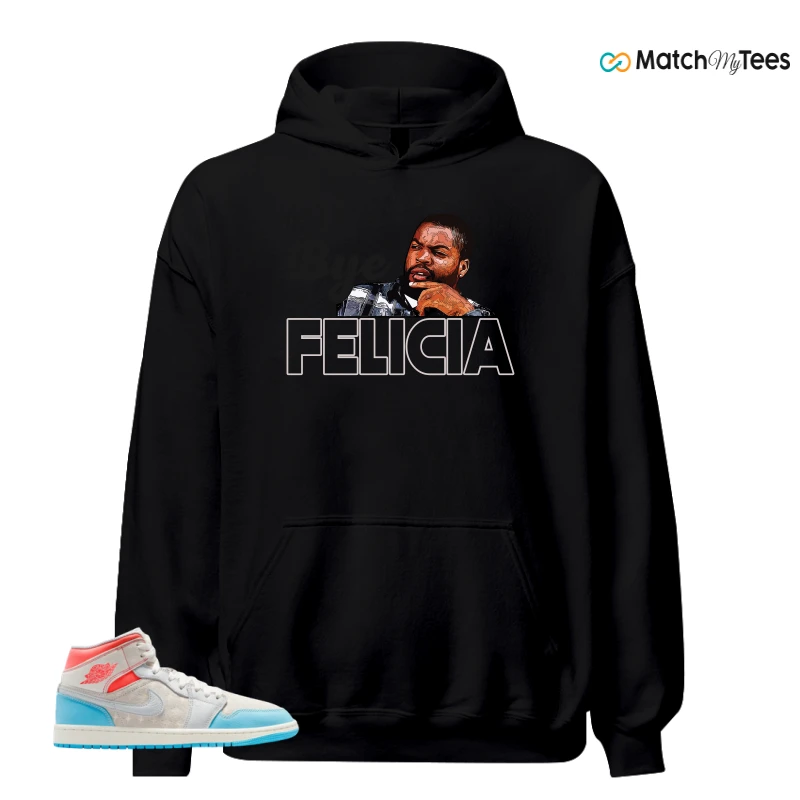 NIKE AIR JORDAN 1 MID SAIL HOT LAVA BLUE CHILL SNEAKER Matching Tees hoodie