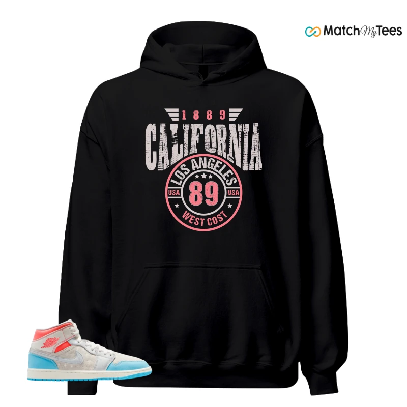 NIKE AIR JORDAN 1 MID SAIL HOT LAVA BLUE CHILL SNEAKER Matching Tees hoodie