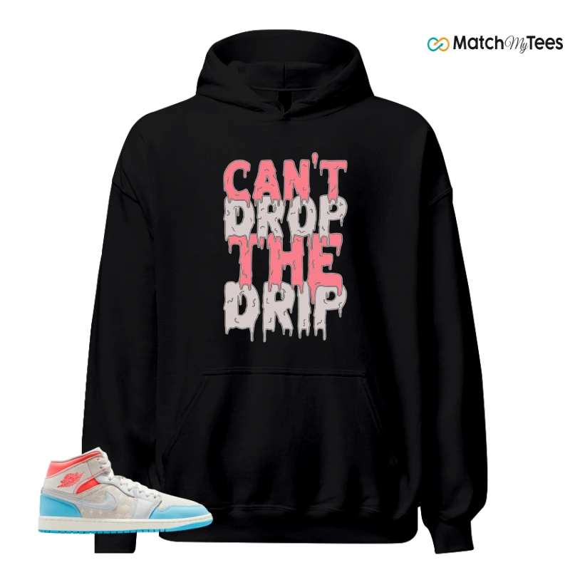 NIKE AIR JORDAN 1 MID SAIL HOT LAVA BLUE CHILL SNEAKER Matching Tees hoodie