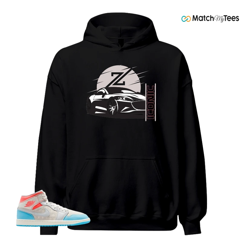 NIKE AIR JORDAN 1 MID SAIL HOT LAVA BLUE CHILL SNEAKER Matching Tees hoodie