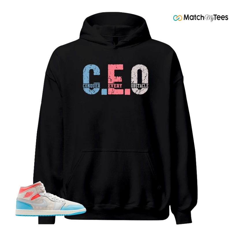 NIKE AIR JORDAN 1 MID SAIL HOT LAVA BLUE CHILL SNEAKER Matching Tees hoodie