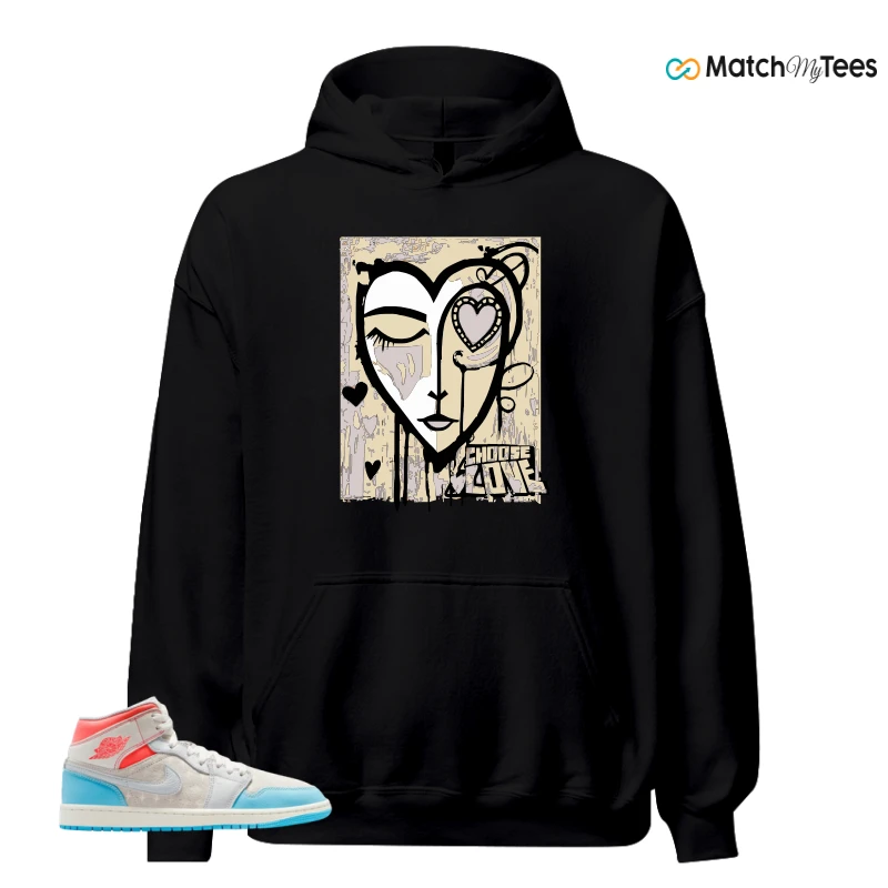 NIKE AIR JORDAN 1 MID SAIL HOT LAVA BLUE CHILL SNEAKER Matching Tees hoodie