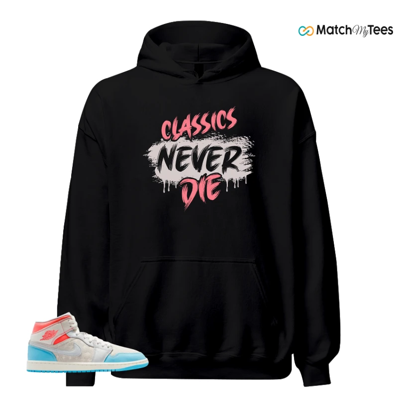 NIKE AIR JORDAN 1 MID SAIL HOT LAVA BLUE CHILL SNEAKER Matching Tees hoodie