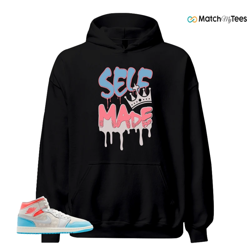 NIKE AIR JORDAN 1 MID SAIL HOT LAVA BLUE CHILL SNEAKER Matching Tees hoodie
