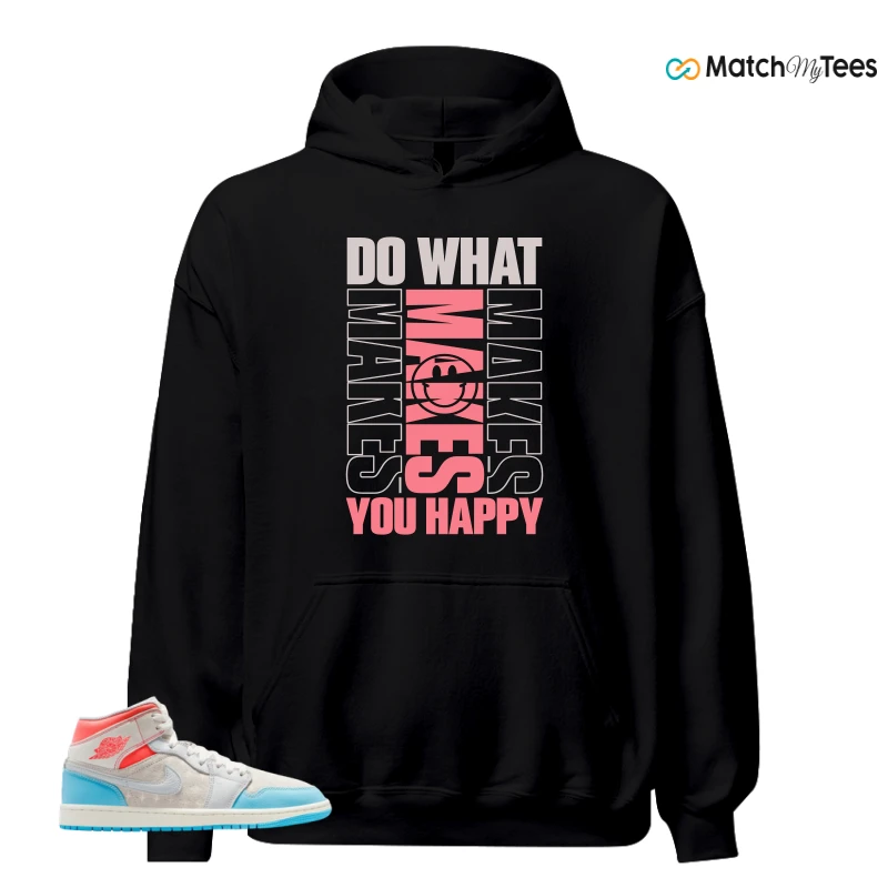 NIKE AIR JORDAN 1 MID SAIL HOT LAVA BLUE CHILL SNEAKER Matching Tees hoodie