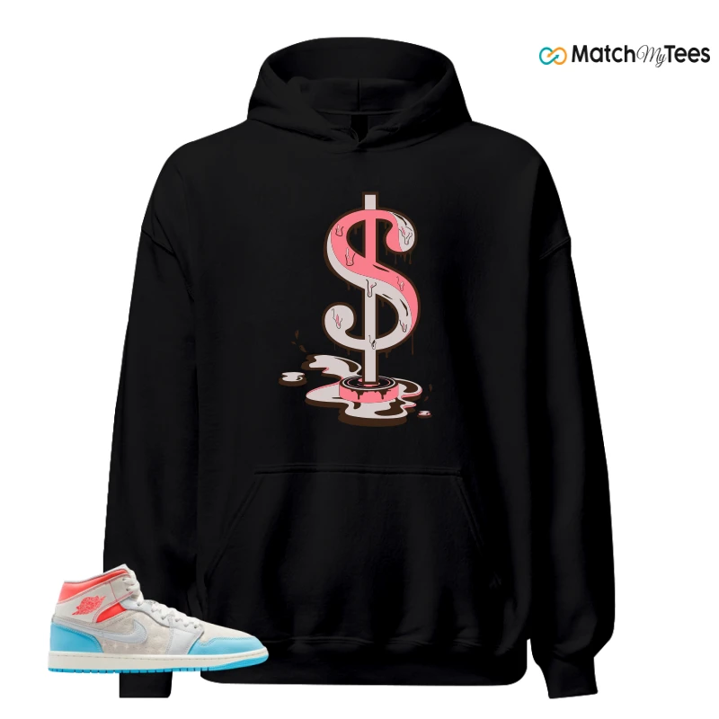 NIKE AIR JORDAN 1 MID SAIL HOT LAVA BLUE CHILL SNEAKER Matching Tees hoodie
