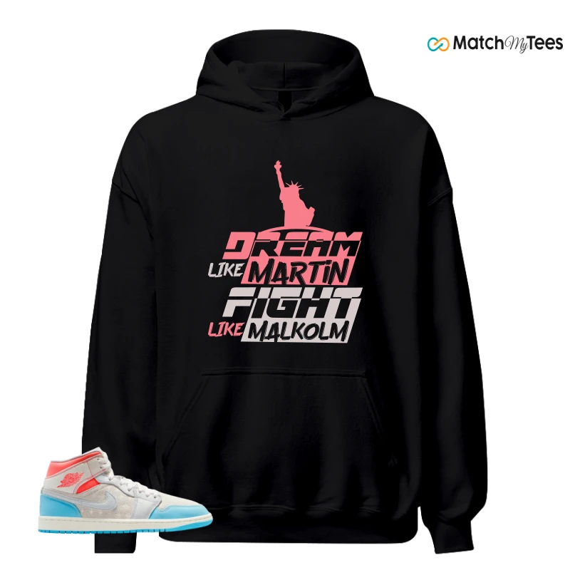 NIKE AIR JORDAN 1 MID SAIL HOT LAVA BLUE CHILL SNEAKER Matching Tees hoodie