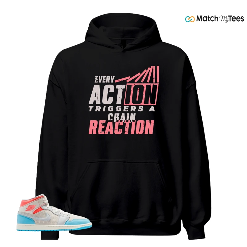 NIKE AIR JORDAN 1 MID SAIL HOT LAVA BLUE CHILL SNEAKER Matching Tees hoodie