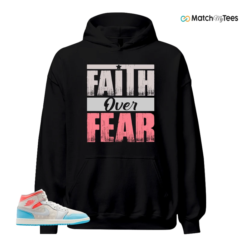 NIKE AIR JORDAN 1 MID SAIL HOT LAVA BLUE CHILL SNEAKER Matching Tees hoodie
