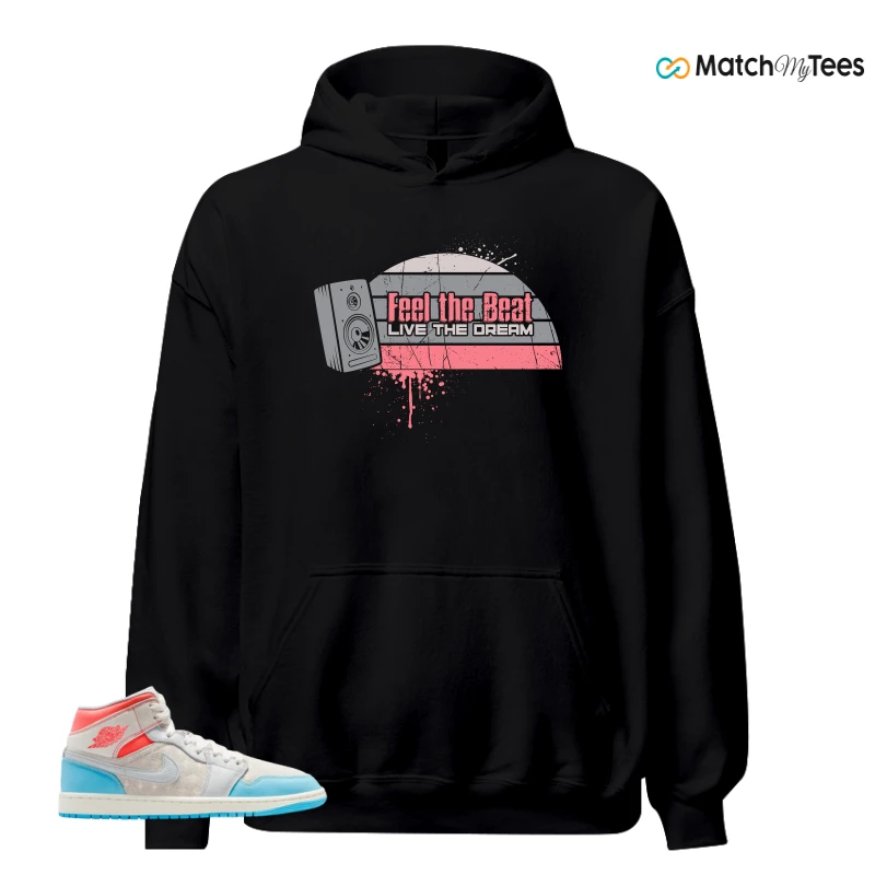 NIKE AIR JORDAN 1 MID SAIL HOT LAVA BLUE CHILL SNEAKER Matching Tees hoodie